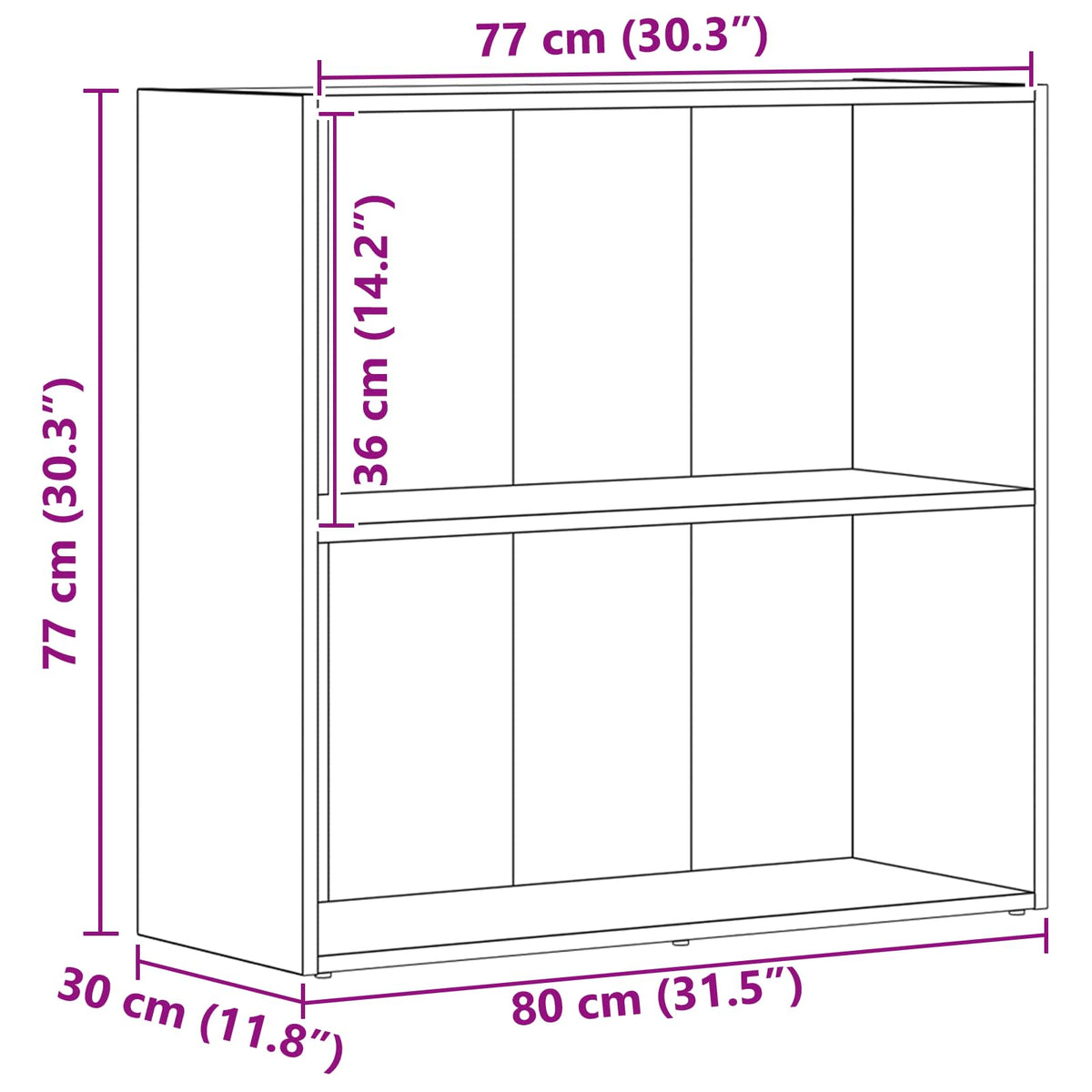 Polica Crni hrast 80 x 30 x 76,5 cm Konstruirano drvo