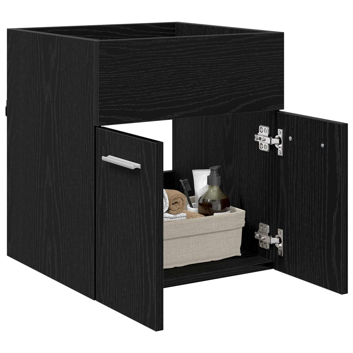 Ormarić za umivaonik s pohranom Crni hrast 41 x 38,5 x 46 cm