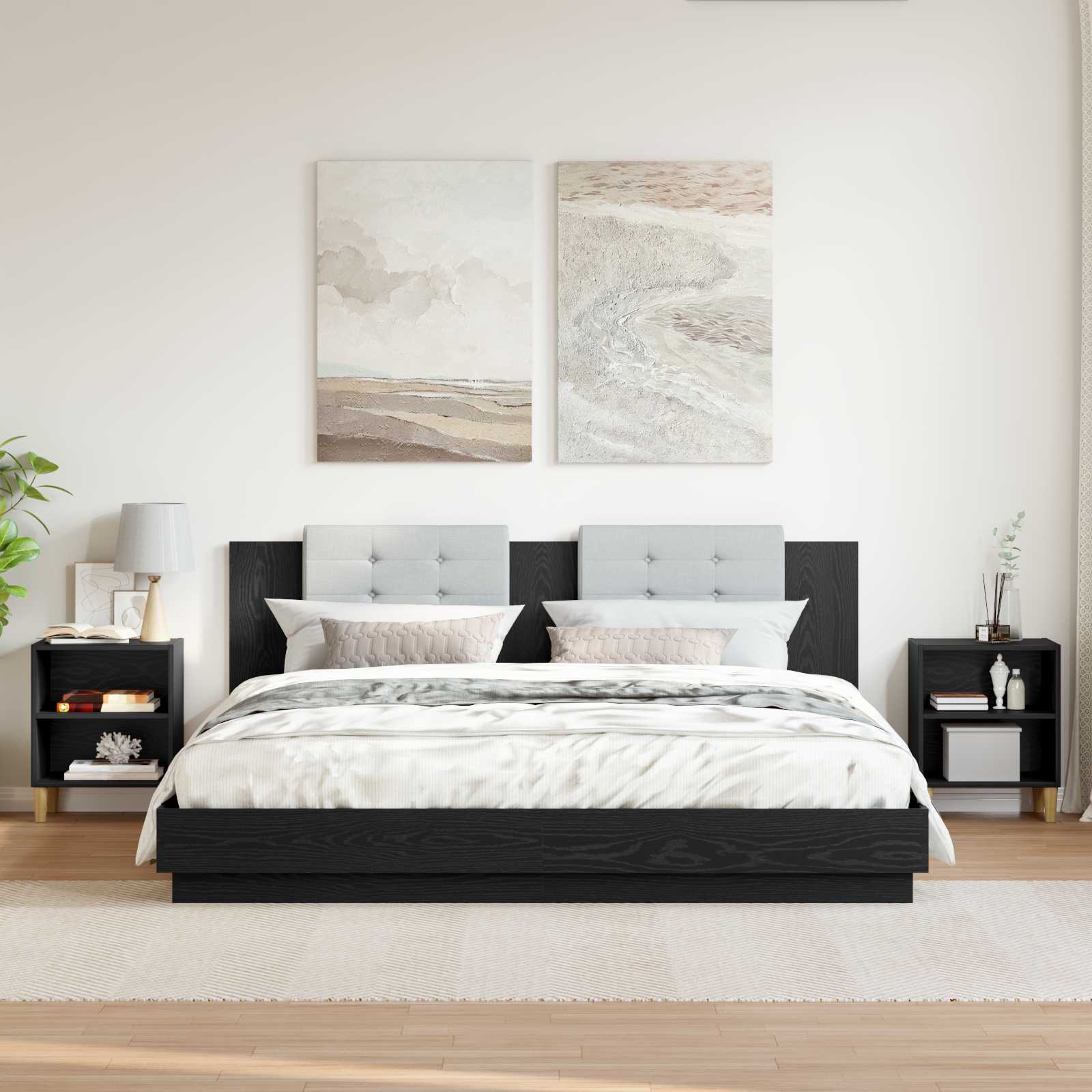 Ormarić za krevet 2 pcs Crni hrast 40 x 30 x 50 cm