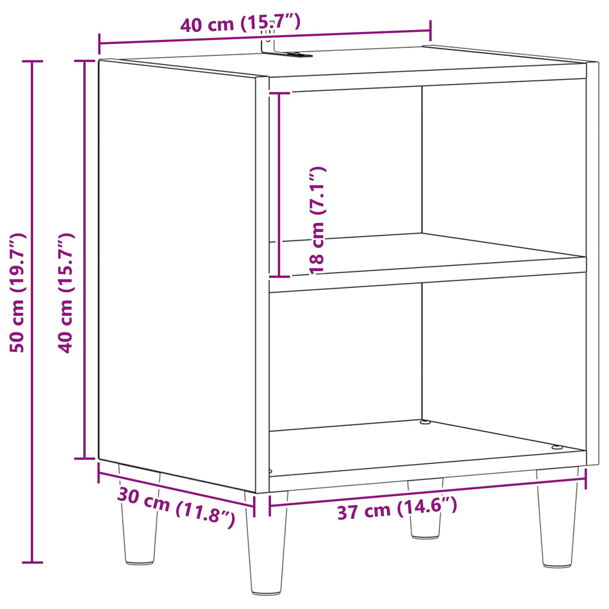 Ormarić za krevet 2 pcs Crni hrast 40 x 30 x 50 cm