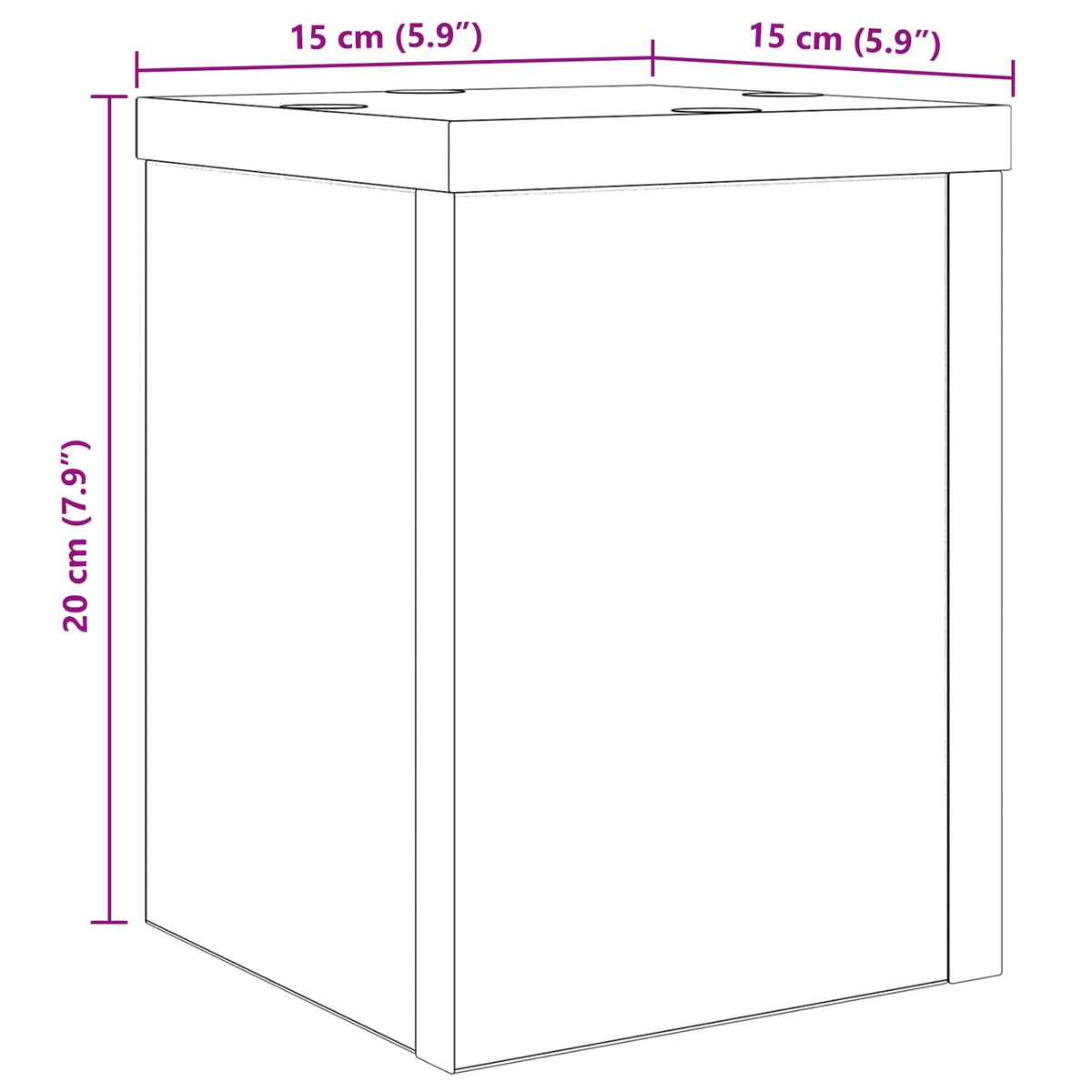 Stalak za biljke 2 pcs Crni hrast 15 x 15 x 20 cm