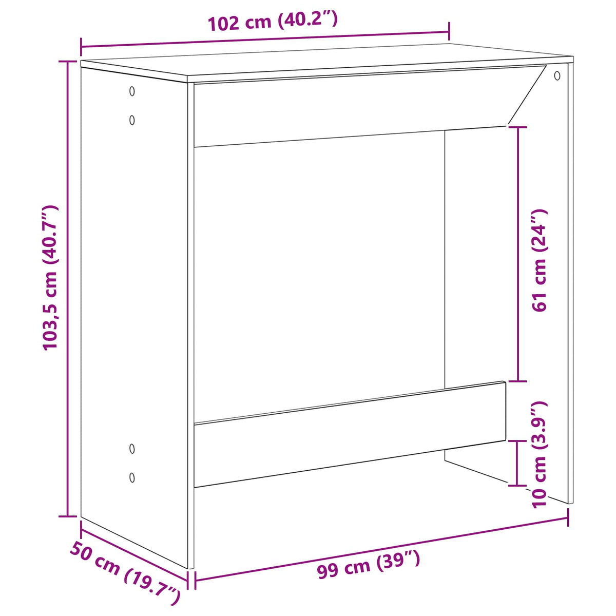 Stol za bar Crni hrast 102 x 50 x 103,5 cm Konstruirano drvo