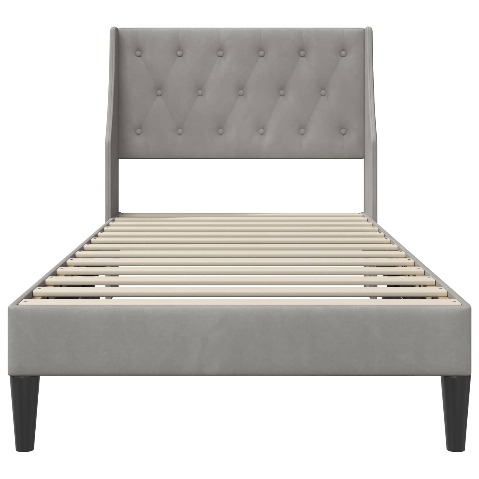 Krevetna konstrukcija Svijetlo siva 90 x 200 cm Baršun
