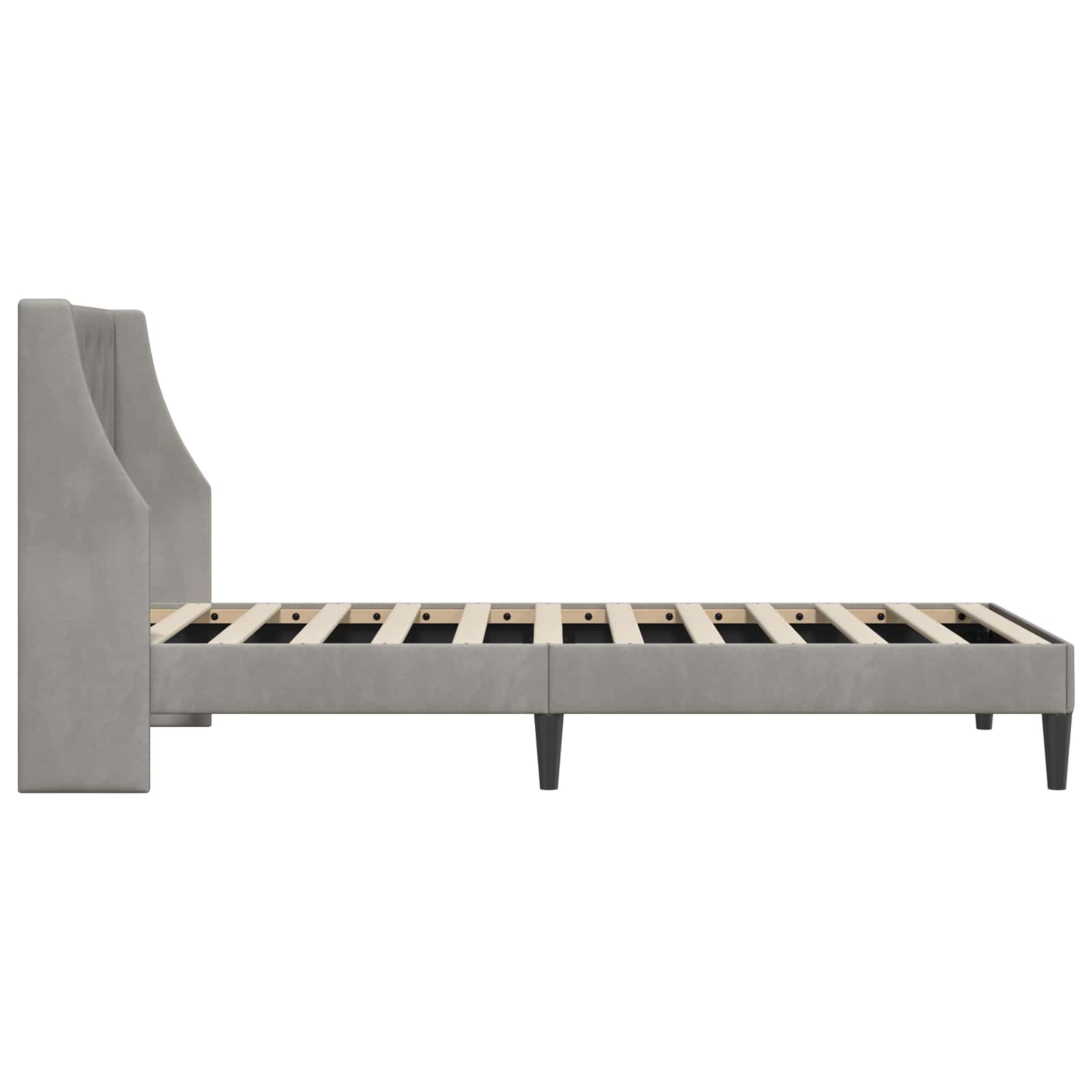 Krevetna konstrukcija Svijetlo siva 90 x 200 cm Baršun