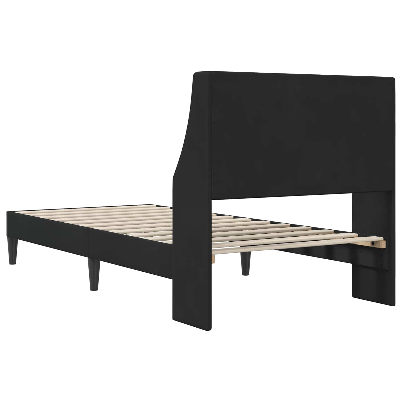 Krevetna konstrukcija s uzglavljem Crna 100 x 200 cm Baršun
