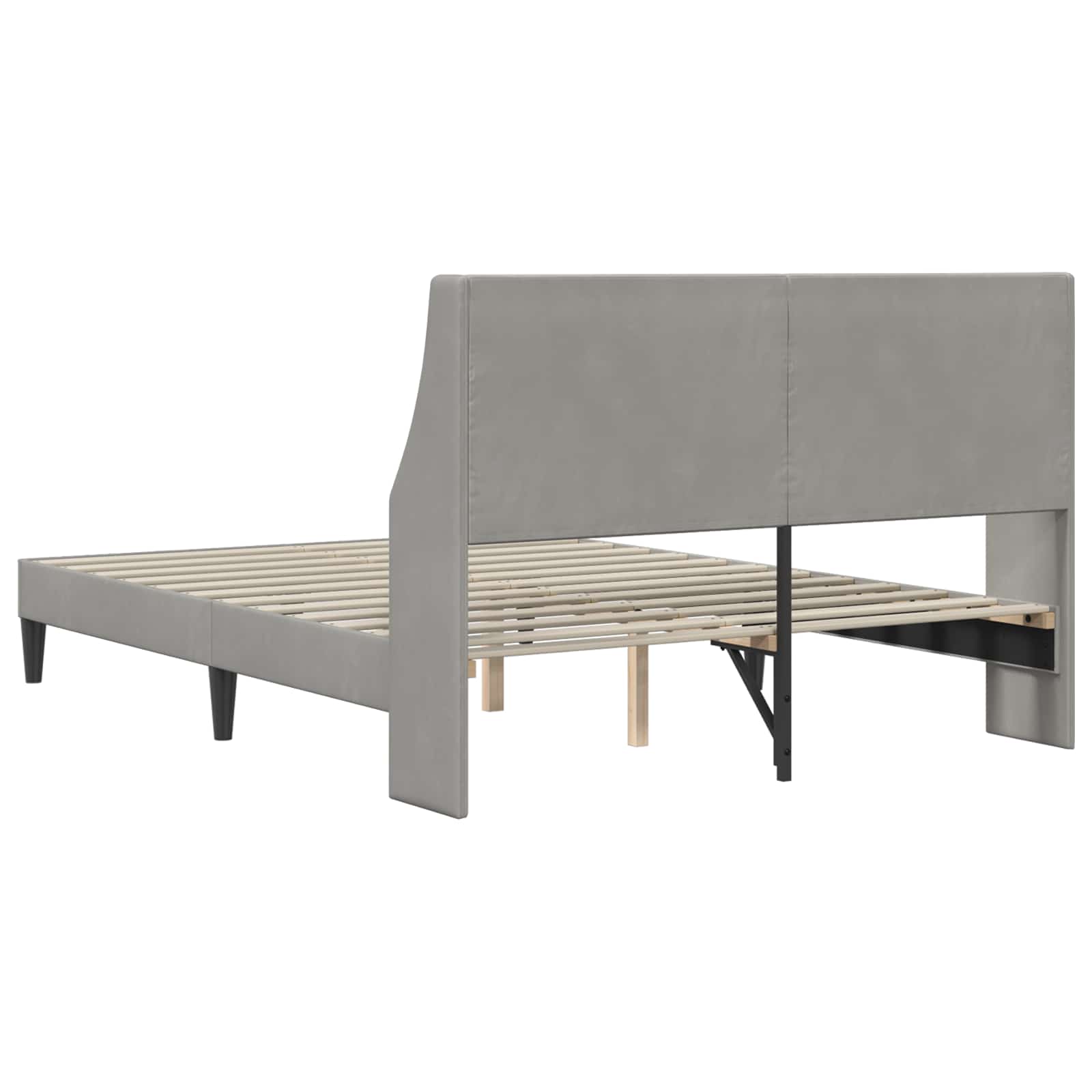 Krevetna konstrukcija Svijetlo siva 120 x 200 cm Baršun