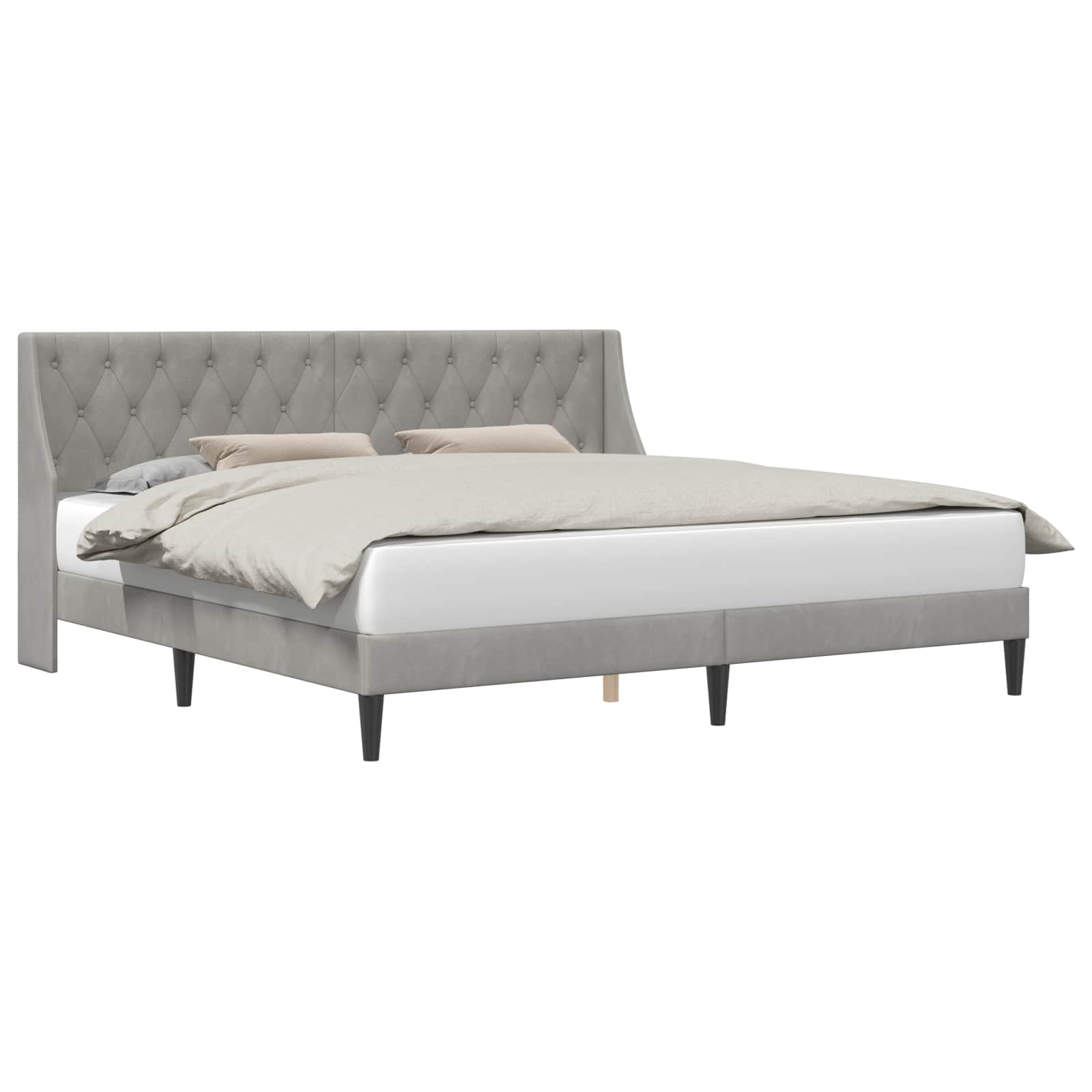 Krevetna konstrukcija Svijetlo siva 200 x 200 cm Baršun