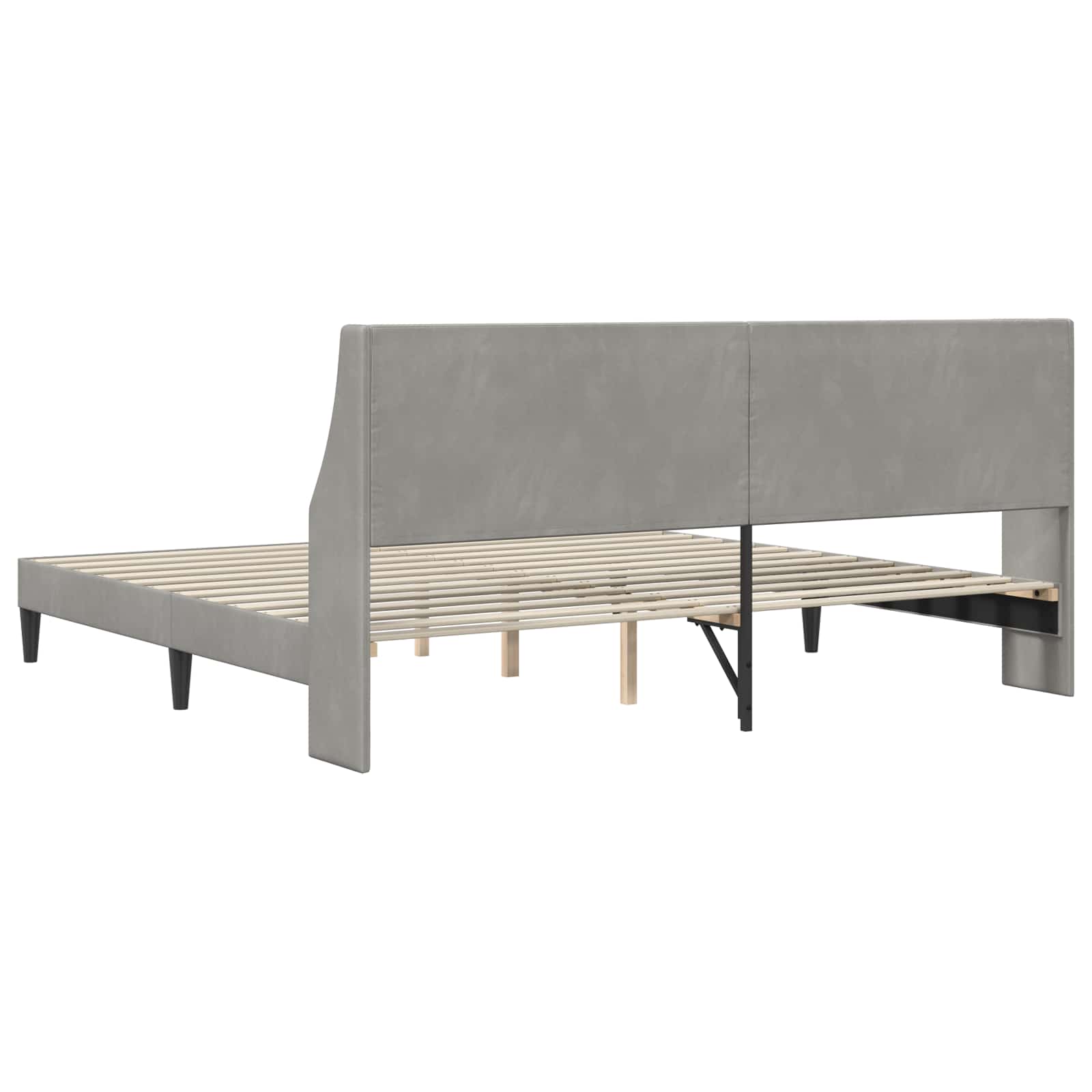Krevetna konstrukcija Svijetlo siva 200 x 200 cm Baršun