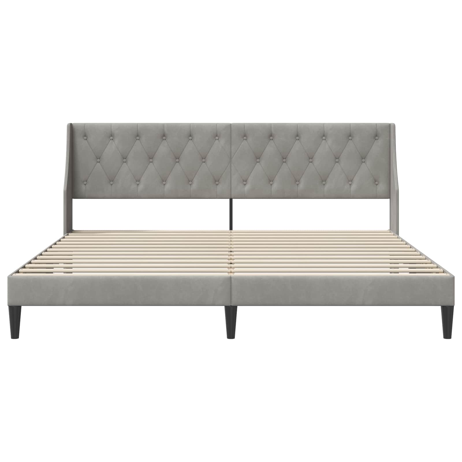 Krevetna konstrukcija Svijetlo siva 200 x 200 cm Baršun