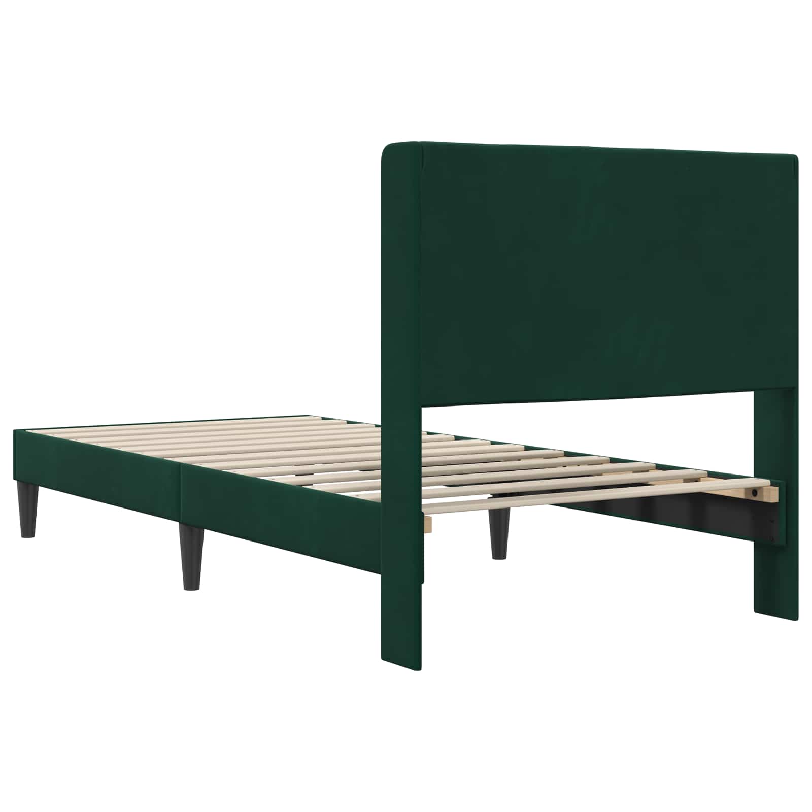 Krevetna konstrukcija Tamnozelena 90 x 200 cm Baršun