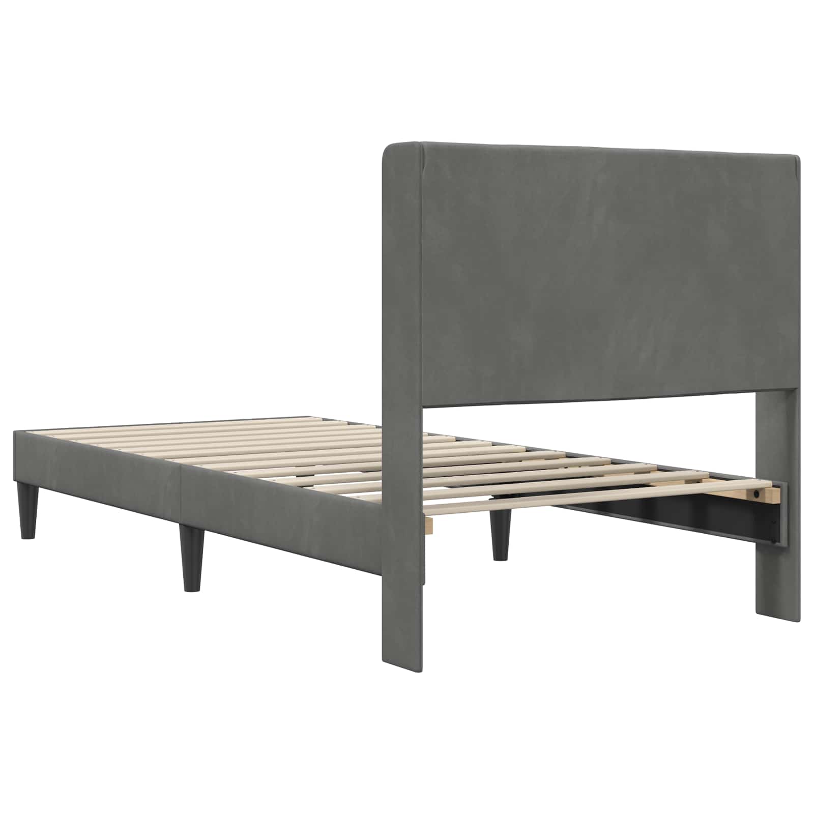 Krevetna konstrukcija Tamnosiva 100 x 200 cm Baršun