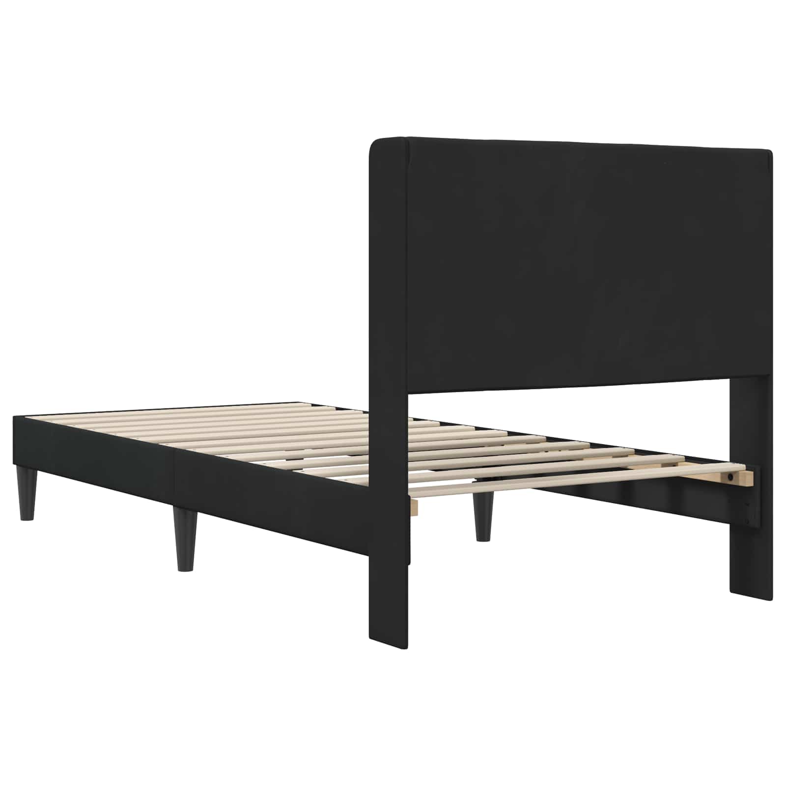 Krevetna konstrukcija s uzglavljem Crna 100 x 200 cm Baršun
