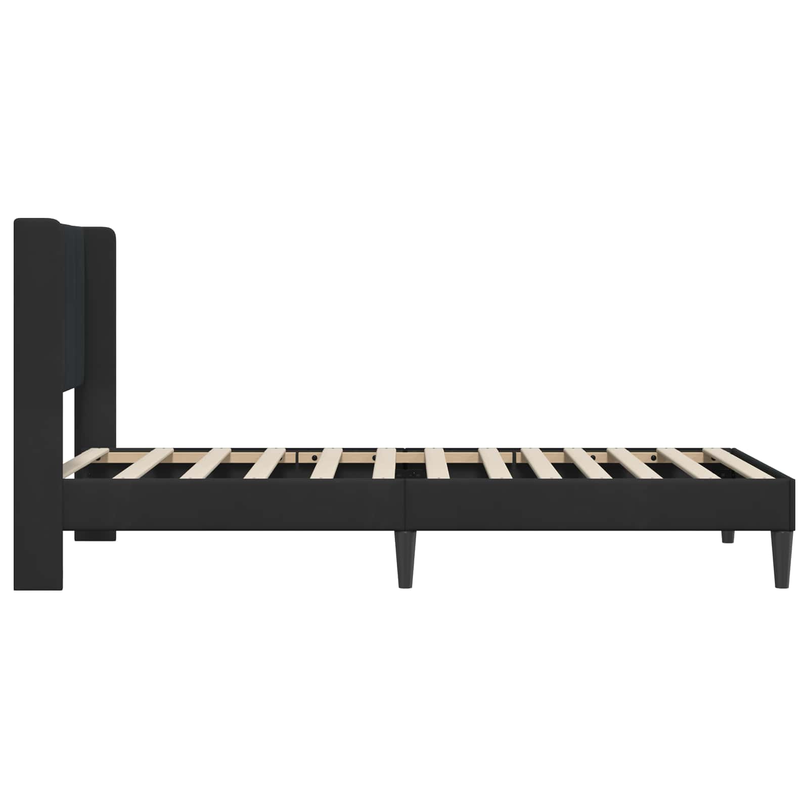 Krevetna konstrukcija s uzglavljem Crna 100 x 200 cm Baršun