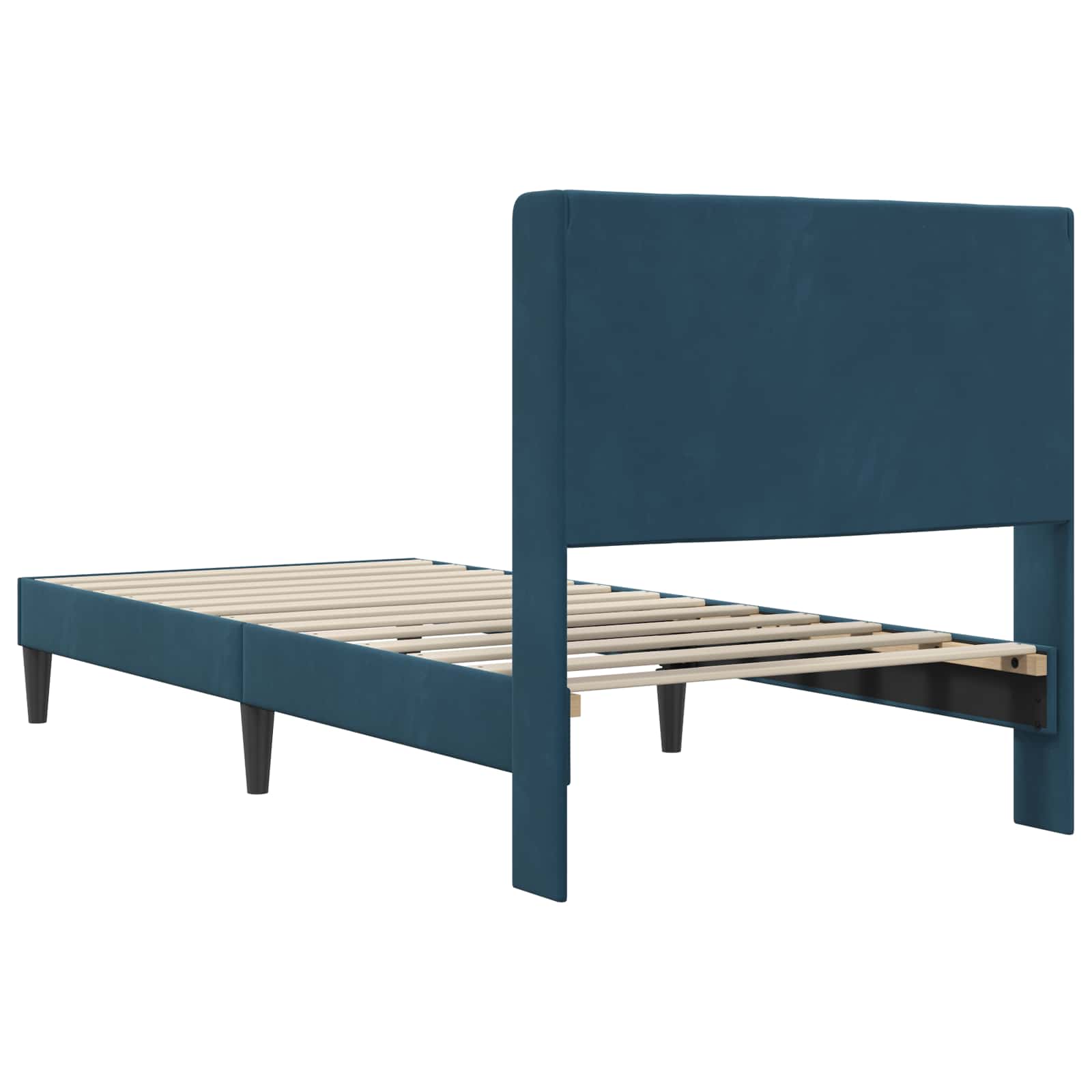 Krevetna konstrukcija s uzglavljem Plava 100 x 200 cm Baršun