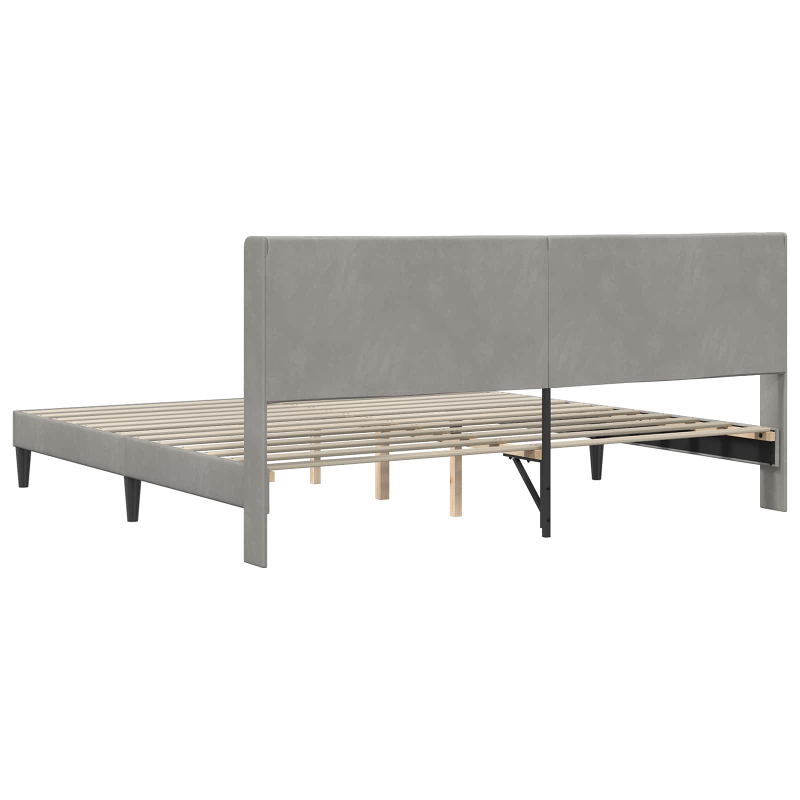 Krevetna konstrukcija Svjetlosiva 200 x 200 cm Baršun