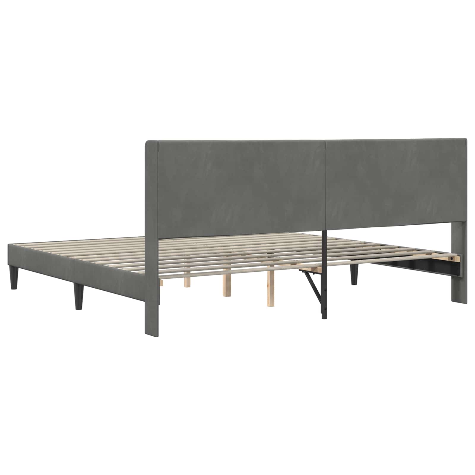 Krevetna konstrukcija Tamnosiva 200 x 200 cm Baršun