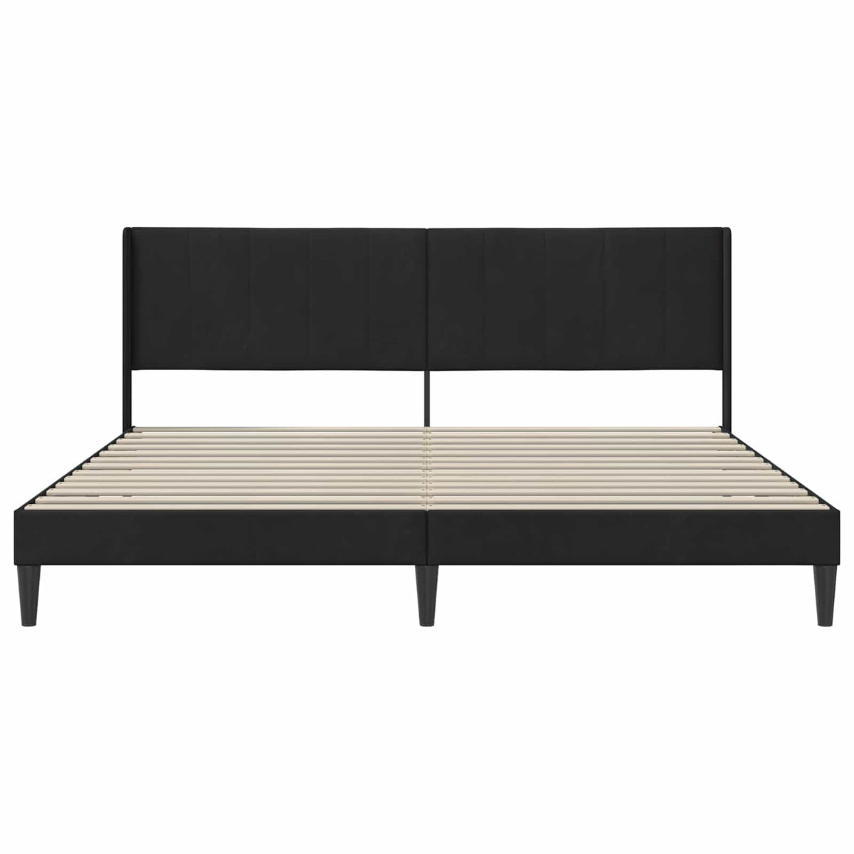Krevetna konstrukcija s uzglavljem Crna 200 x 200 cm Baršun