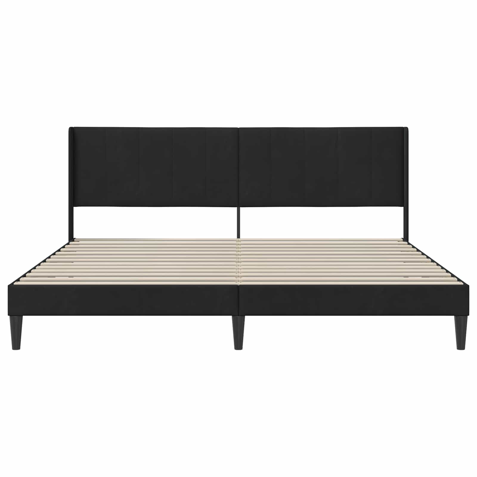 Krevetna konstrukcija s uzglavljem Crna 200 x 200 cm Baršun