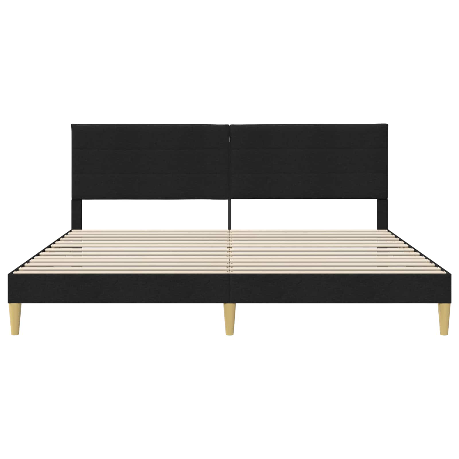 Krevetna konstrukcija s uzglavljem Crna 180 x 200 cm Tkanina