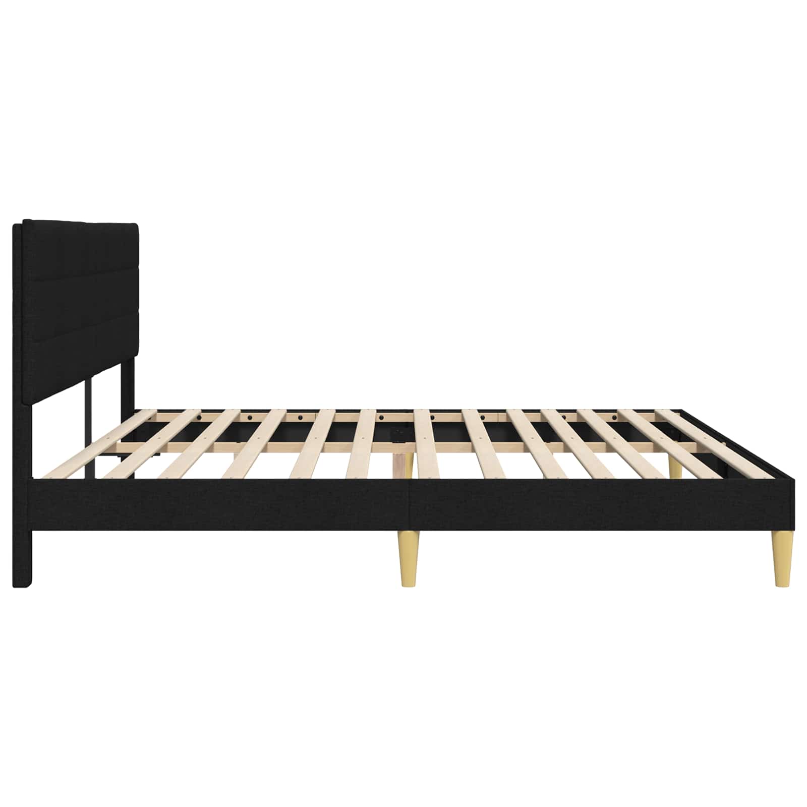Krevetna konstrukcija s uzglavljem Crna 180 x 200 cm Tkanina