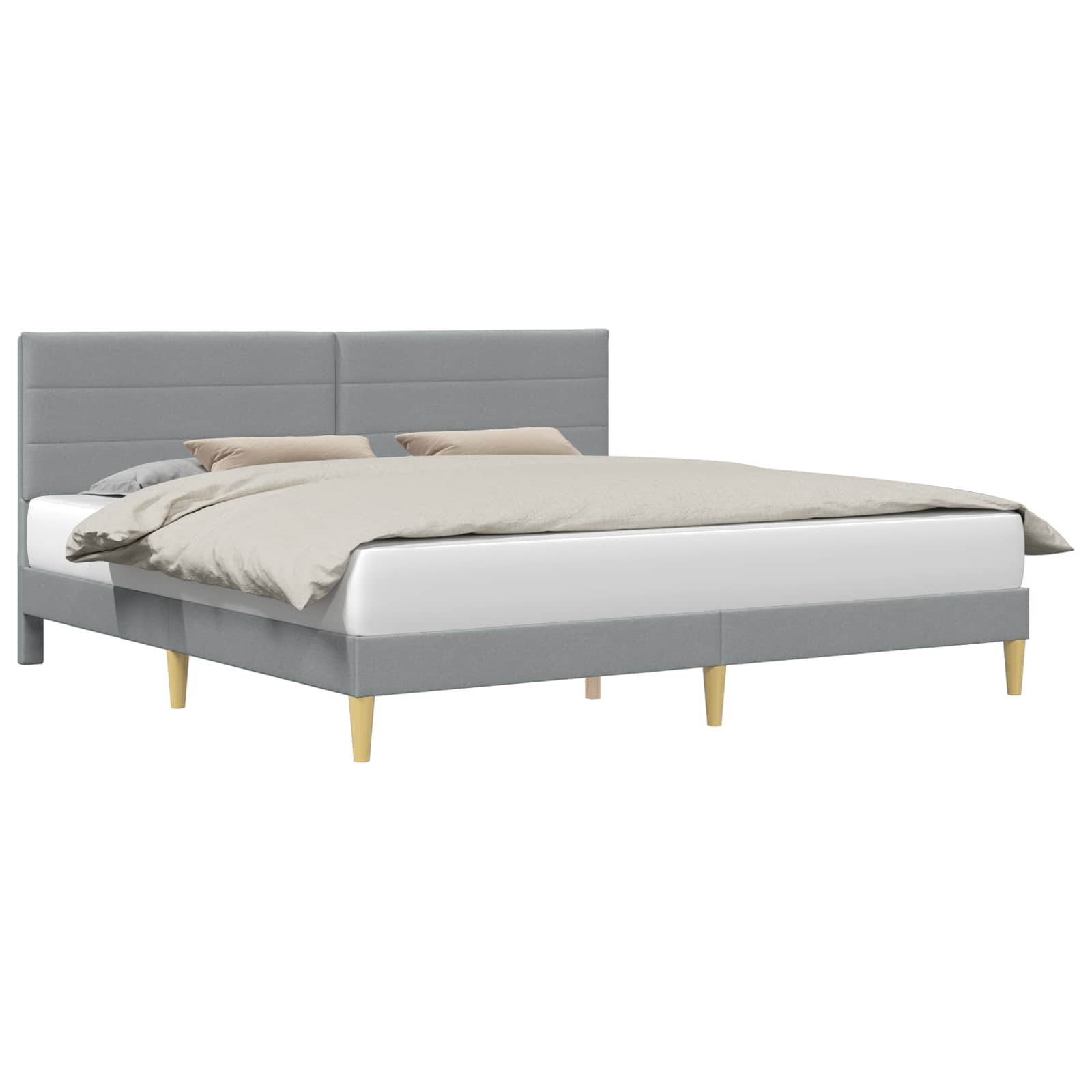 Krevetna konstrukcija Svjetlosiva 200 x 200 cm Tkanina