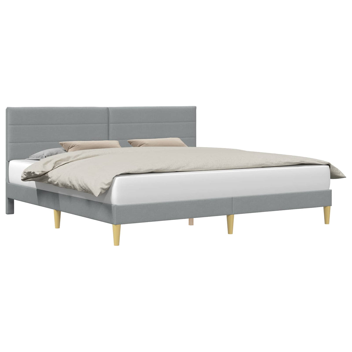 Krevetna konstrukcija Svjetlosiva 200 x 200 cm Tkanina