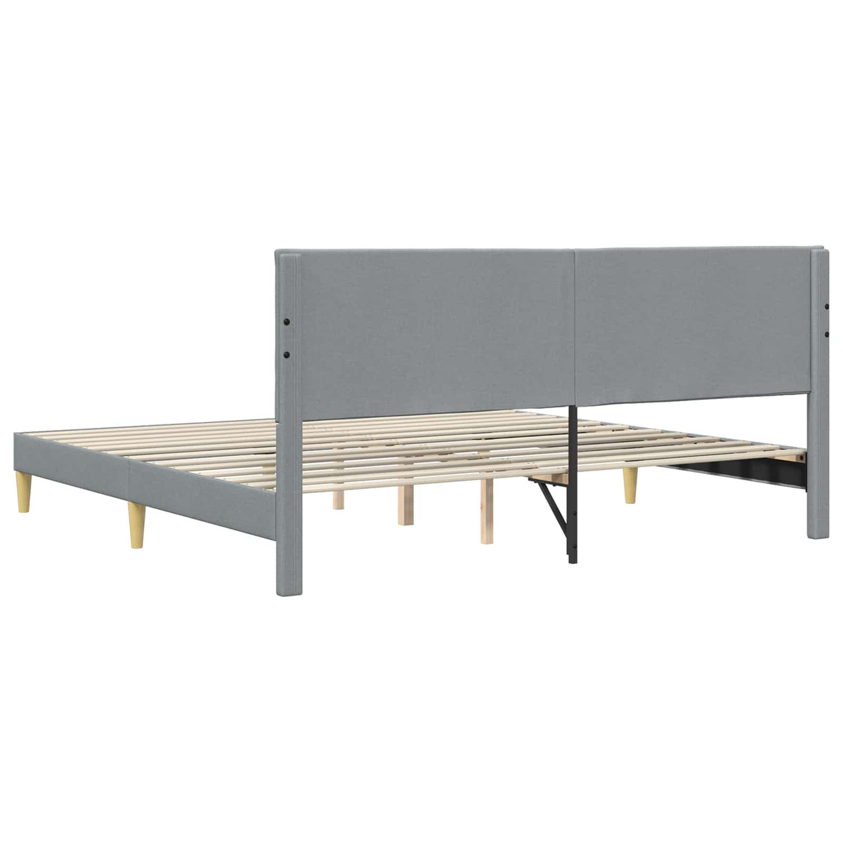 Krevetna konstrukcija Svjetlosiva 200 x 200 cm Tkanina