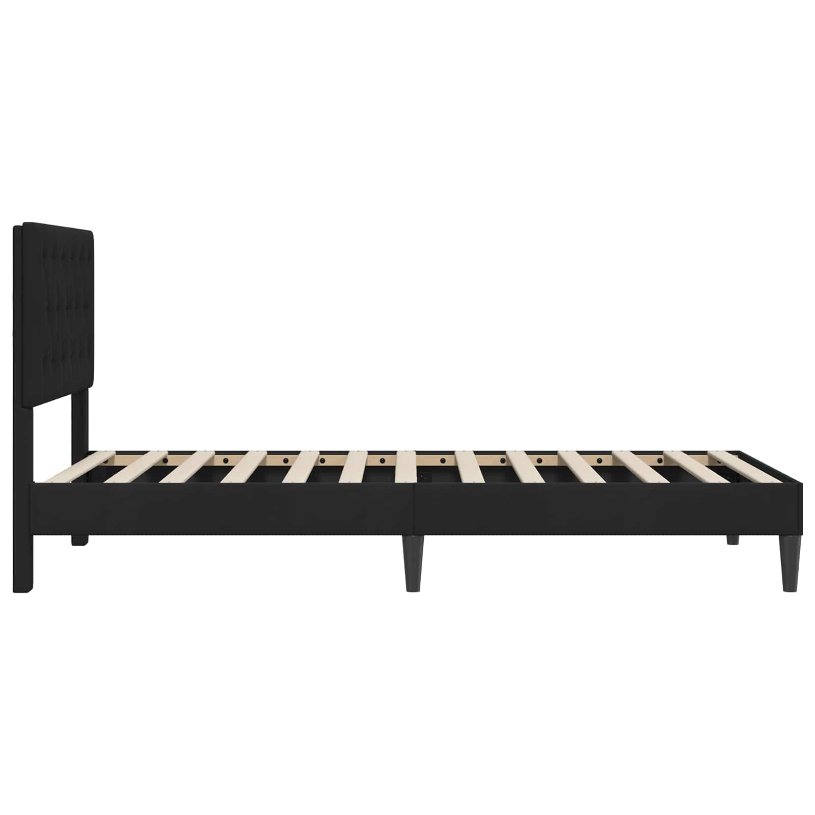 Krevetna konstrukcija s uzglavljem Crna 80 x 200 cm Baršun