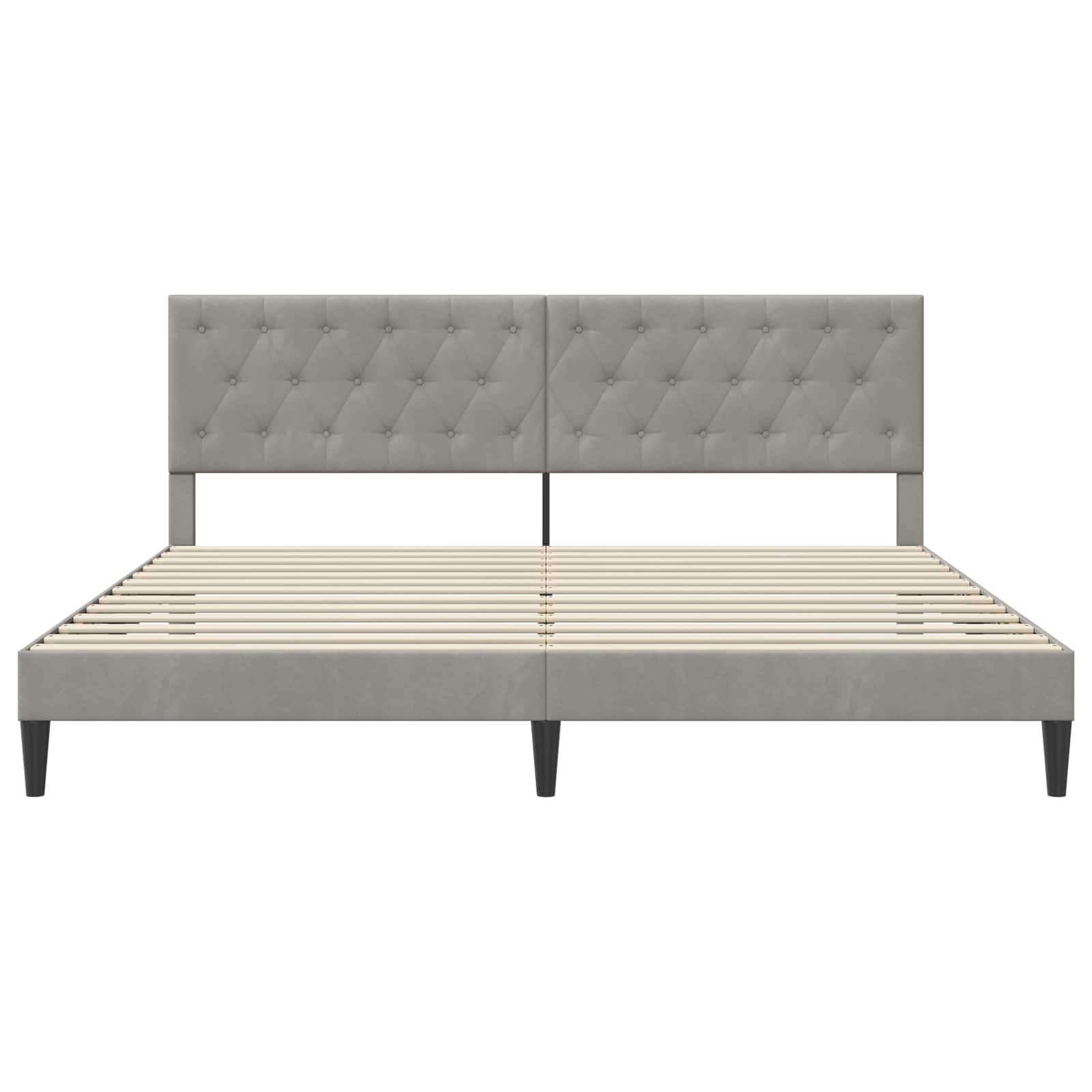 Krevetna konstrukcija Svjetlosiva 200 x 200 cm Baršun