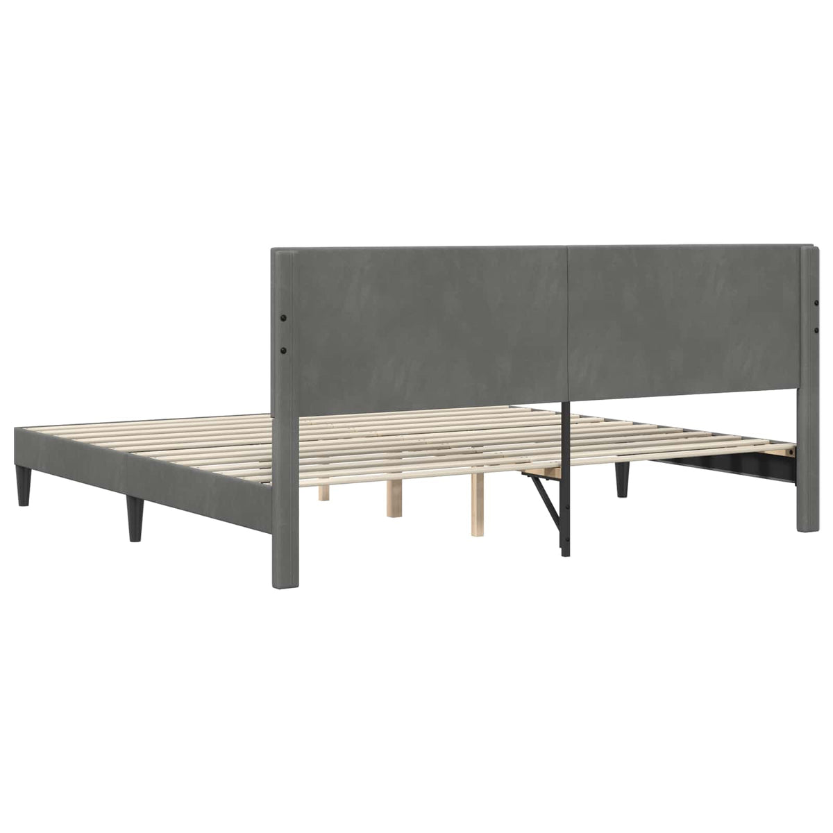 Krevetna konstrukcija Tamnosiva 200 x 200 cm Baršun