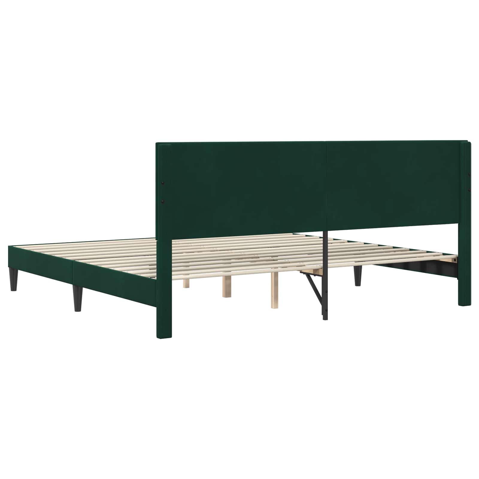 Krevetna konstrukcija Tamnozelena 200 x 200 cm Baršun