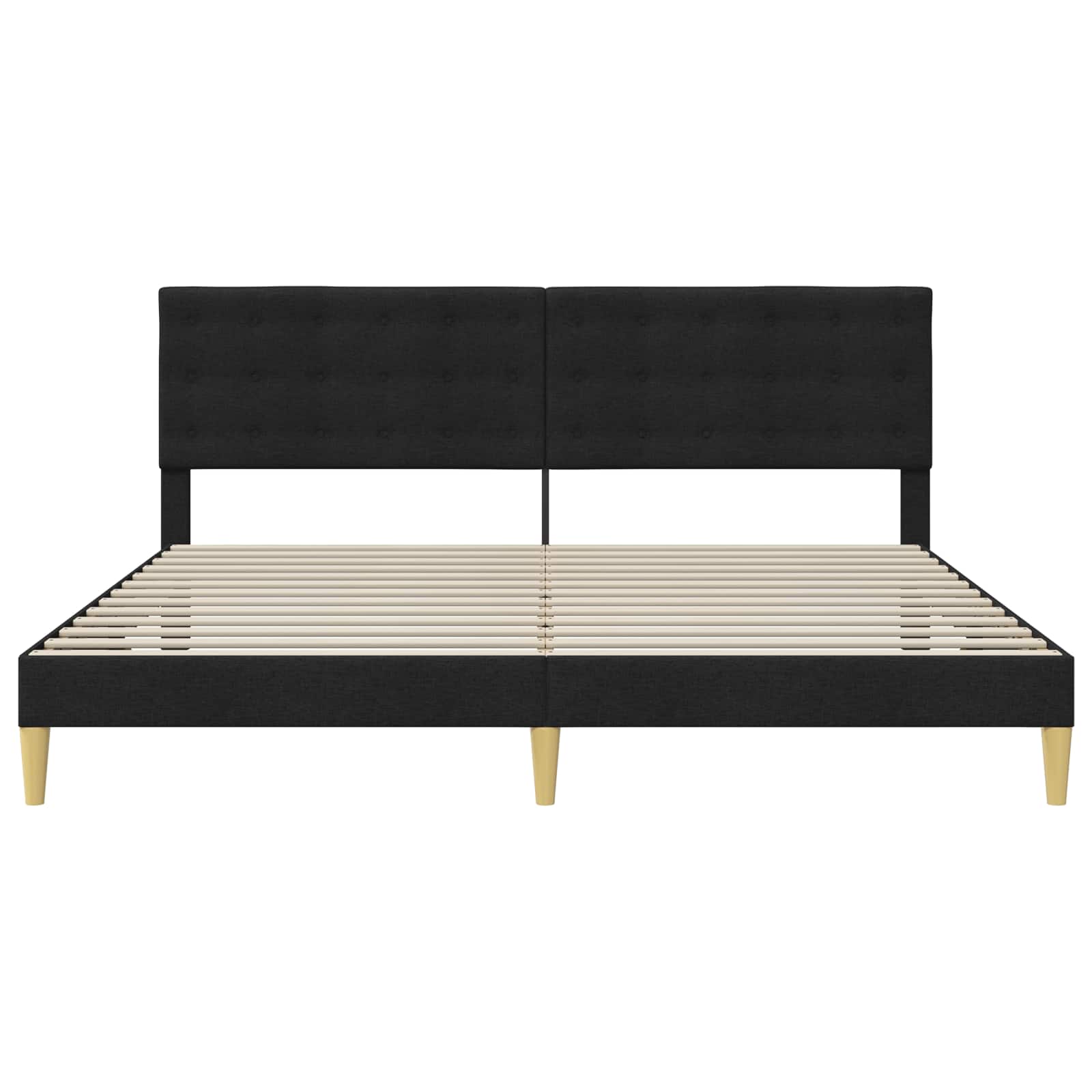 Krevetna konstrukcija s uzglavljem Crna 180 x 200 cm Tkanina