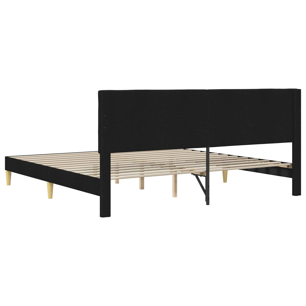 Krevetna konstrukcija s uzglavljem Crna 200 x 200 cm Tkanina