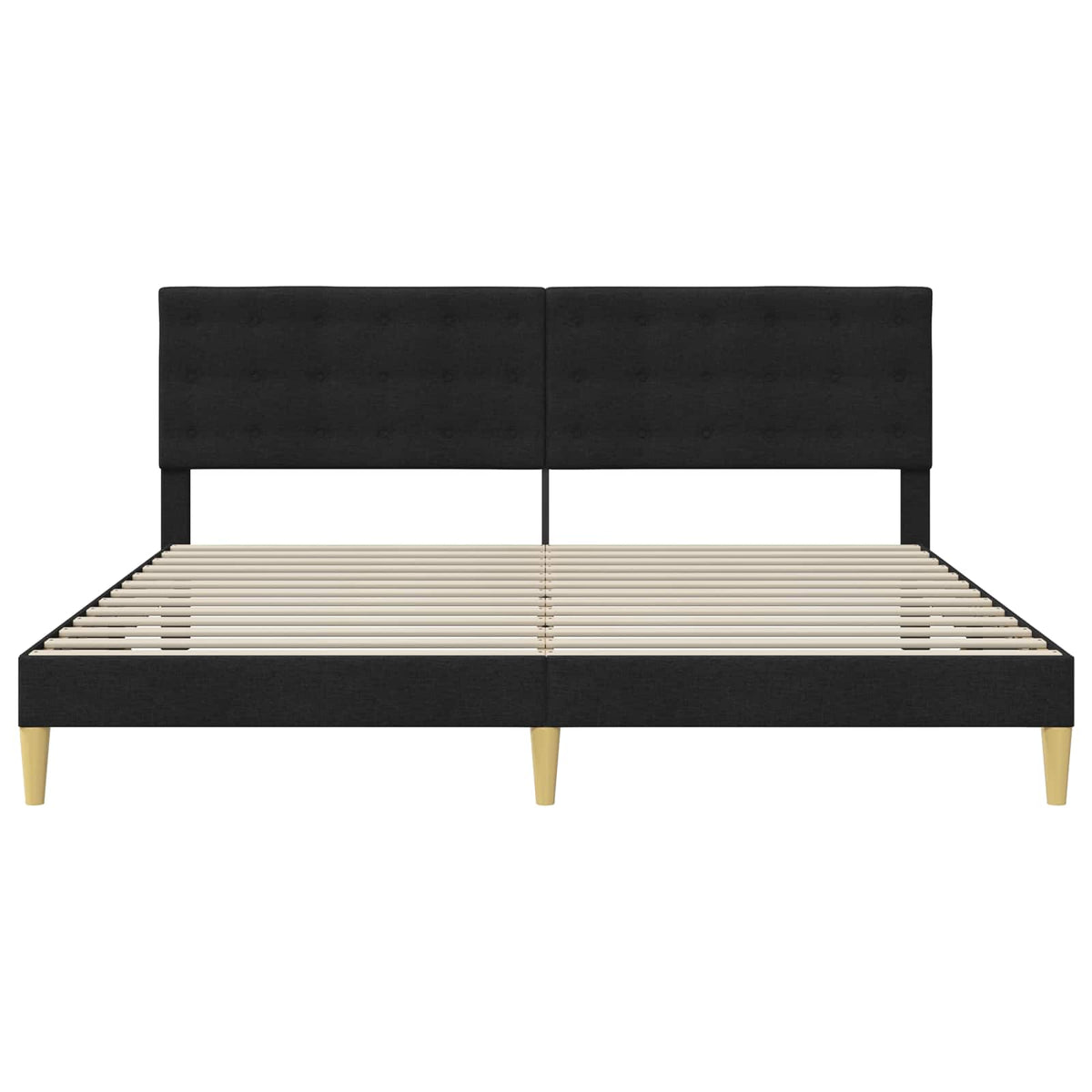 Krevetna konstrukcija s uzglavljem Crna 200 x 200 cm Tkanina