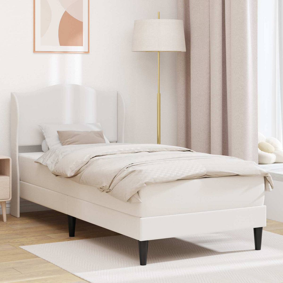 Krevetna konstrukcija Bijela 80 x 200 cm Umjetna koža