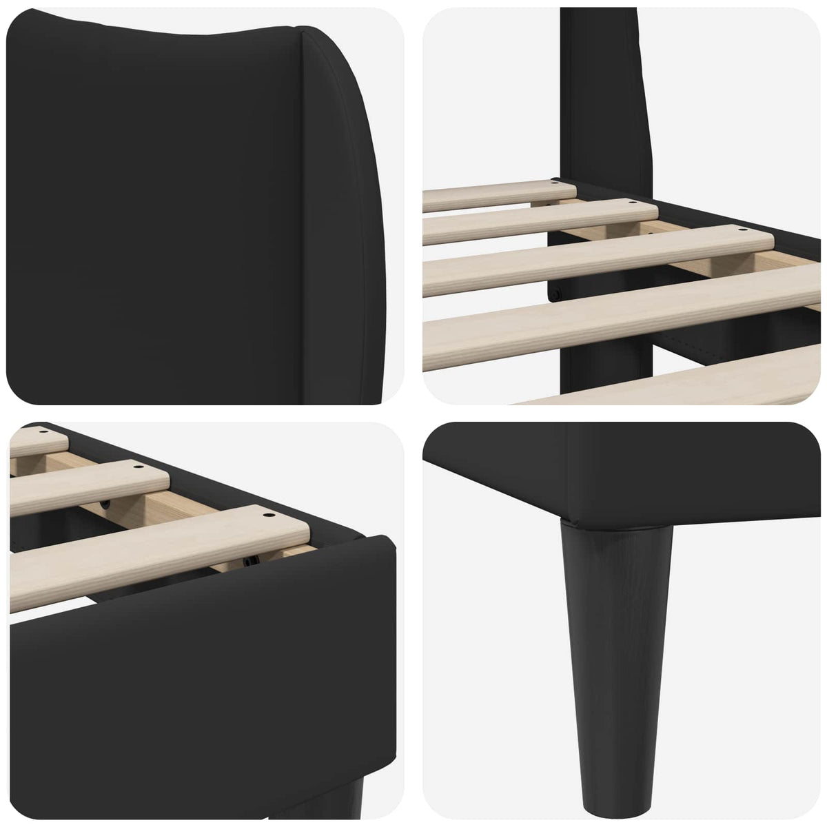 Krevetna konstrukcija Crna 100 x 200 cm Umjetna koža