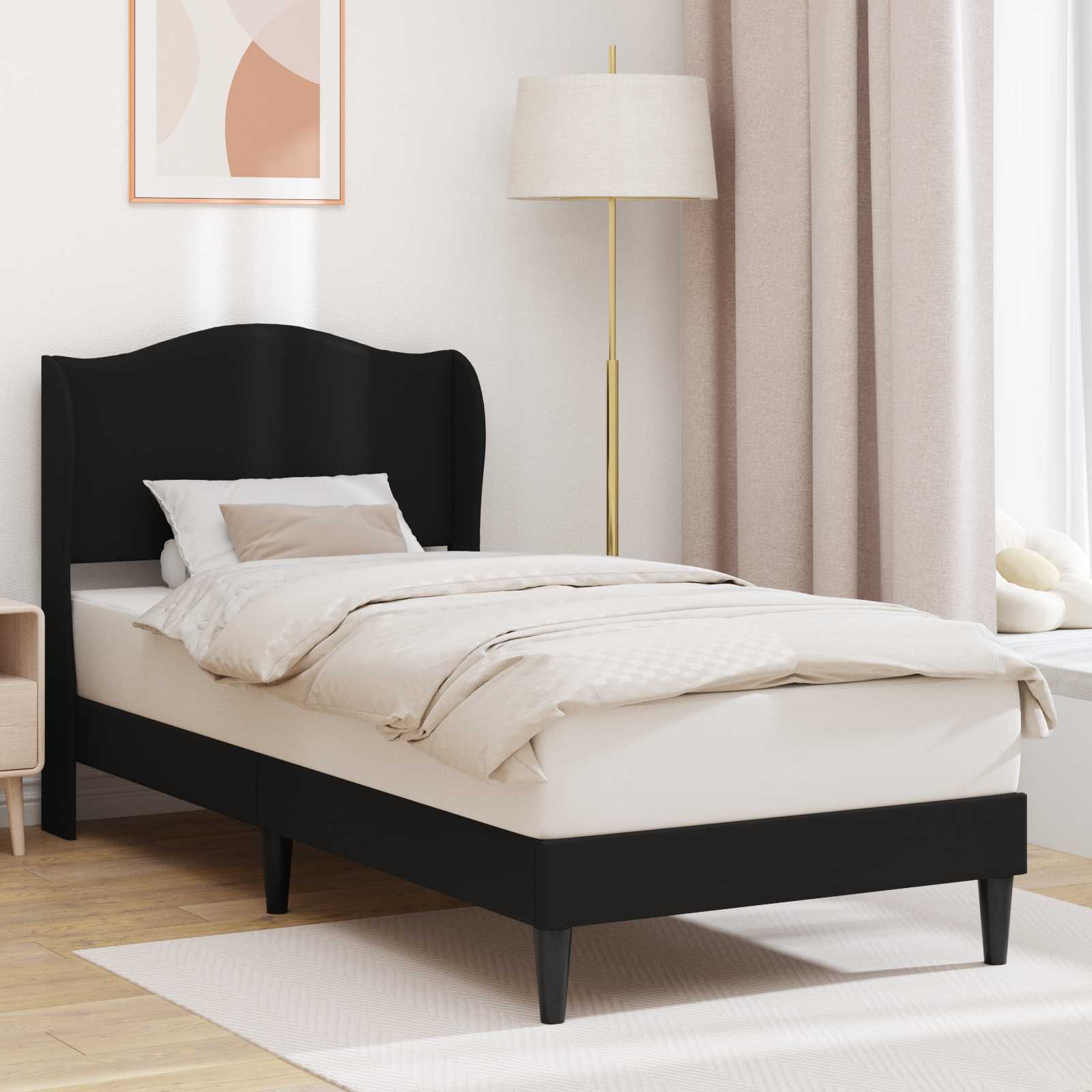 Krevetna konstrukcija Crna 100 x 200 cm Umjetna koža