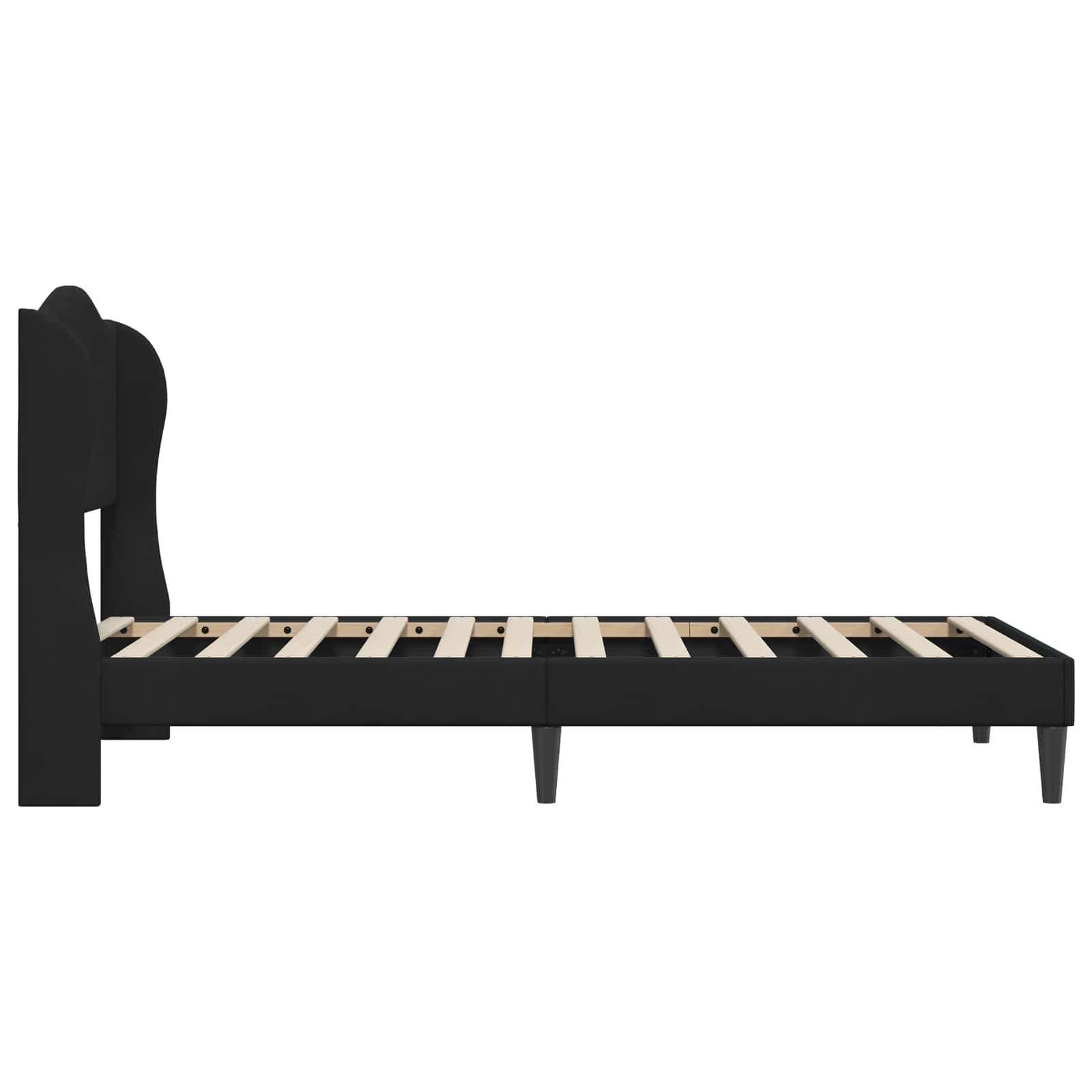Krevetna konstrukcija s uzglavljem Crna 80 x 200 cm Baršun