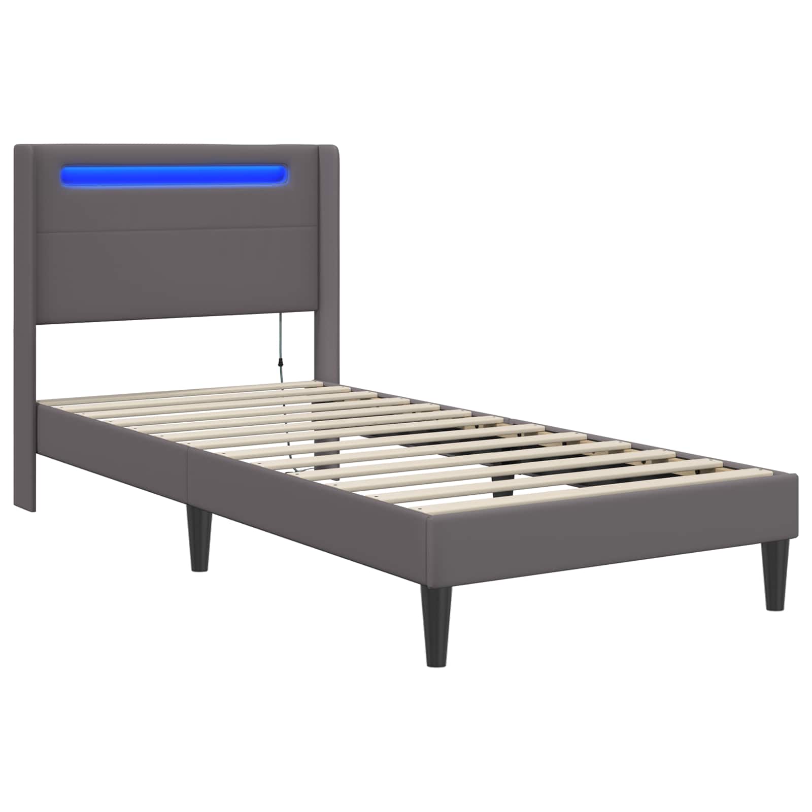 Krevetna konstrukcija Siva 80 x 200 cm Umjetna koža