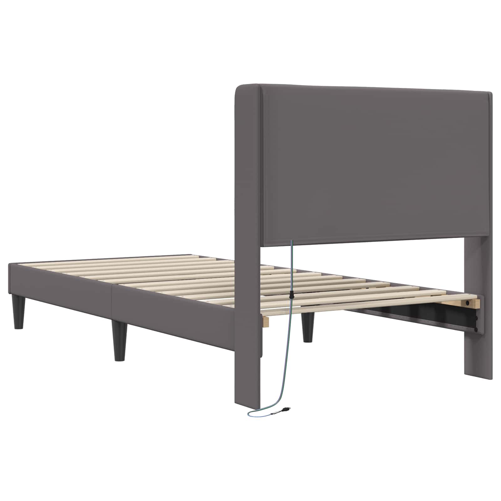 Krevetna konstrukcija Siva 80 x 200 cm Umjetna koža