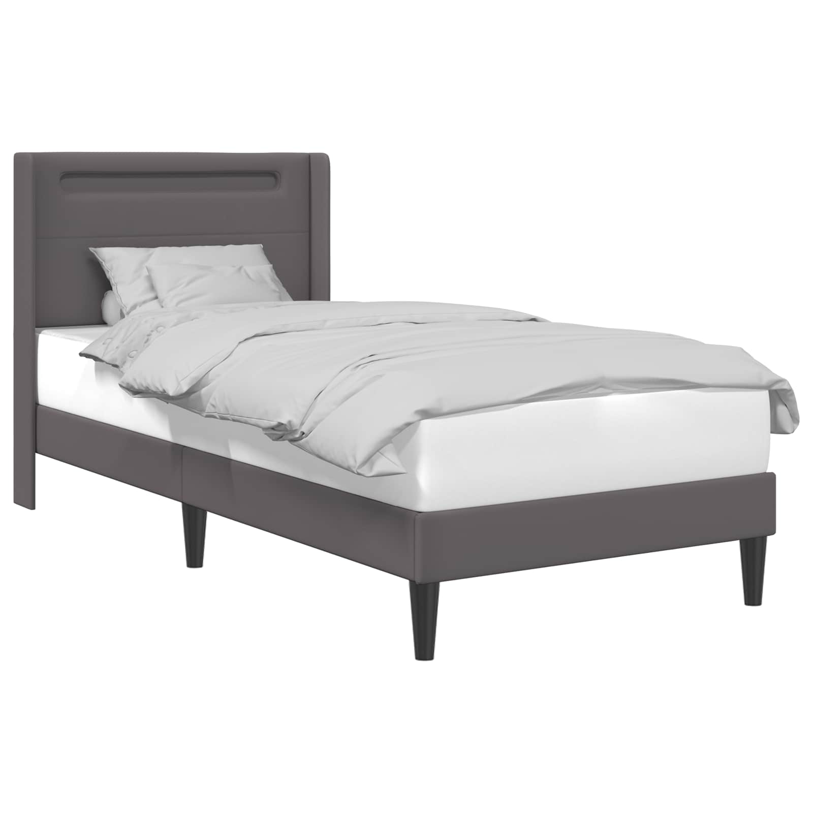 Krevetna konstrukcija Siva 80 x 200 cm Umjetna koža