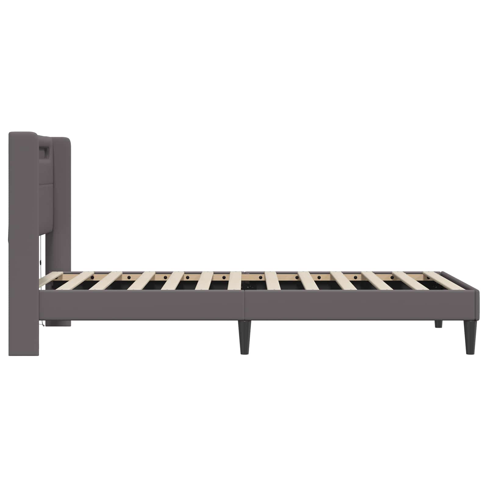 Krevetna konstrukcija Siva 80 x 200 cm Umjetna koža