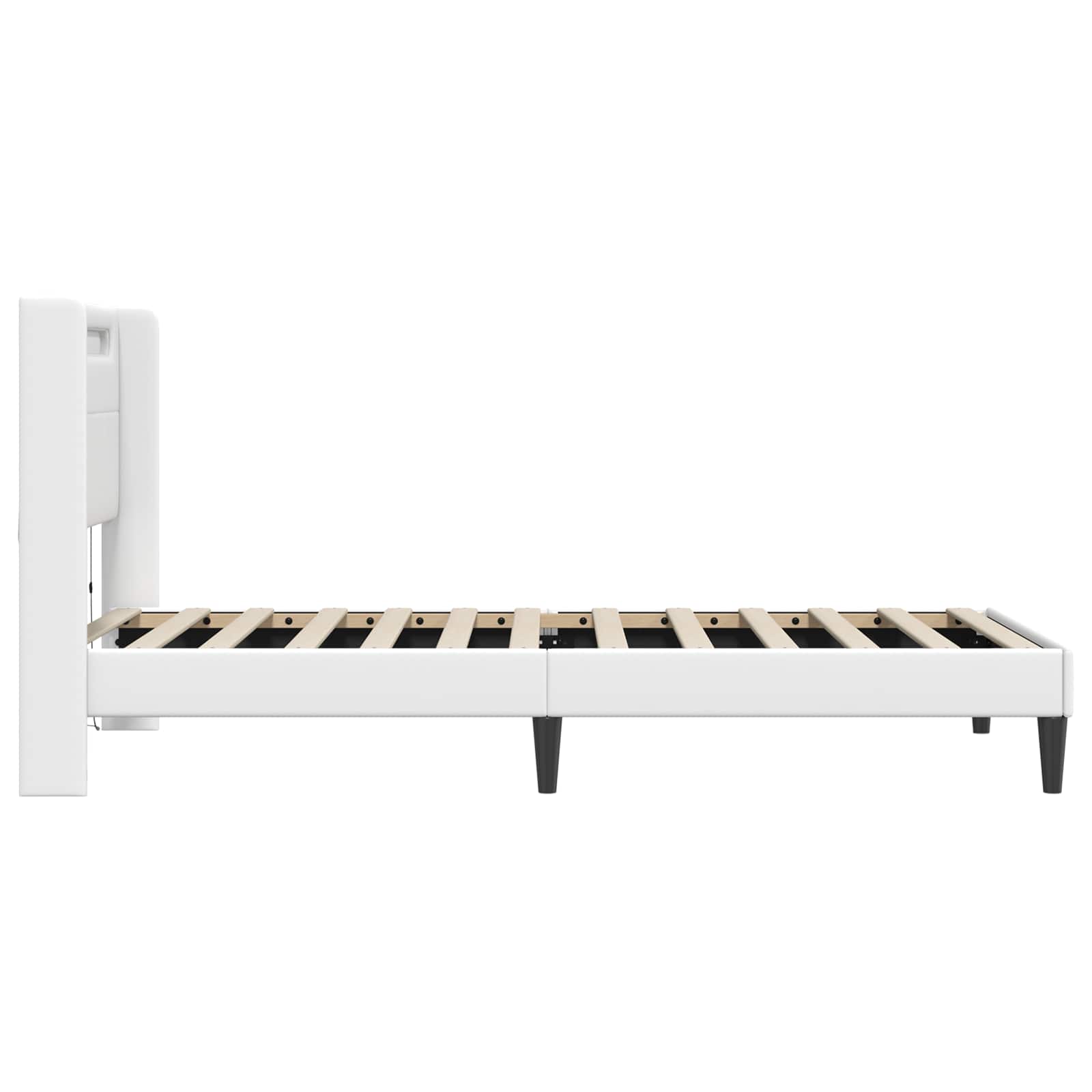 Krevetna konstrukcija Bijela 90 x 200 cm Umjetna koža
