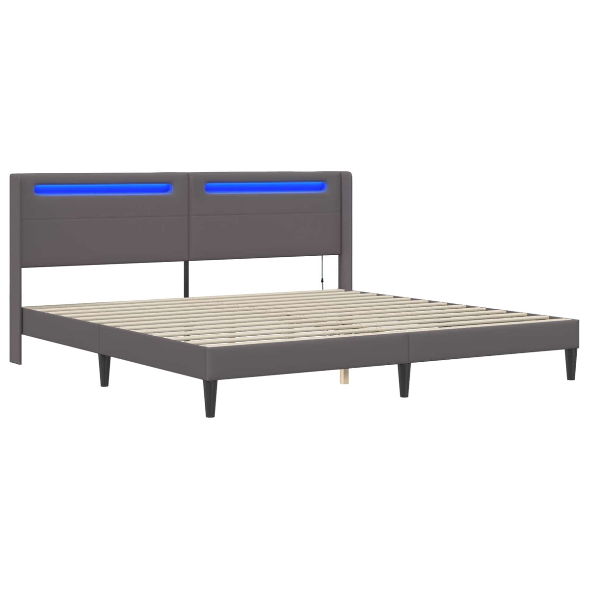 Krevetna konstrukcija Siva 200 x200 cm Umjetna koža