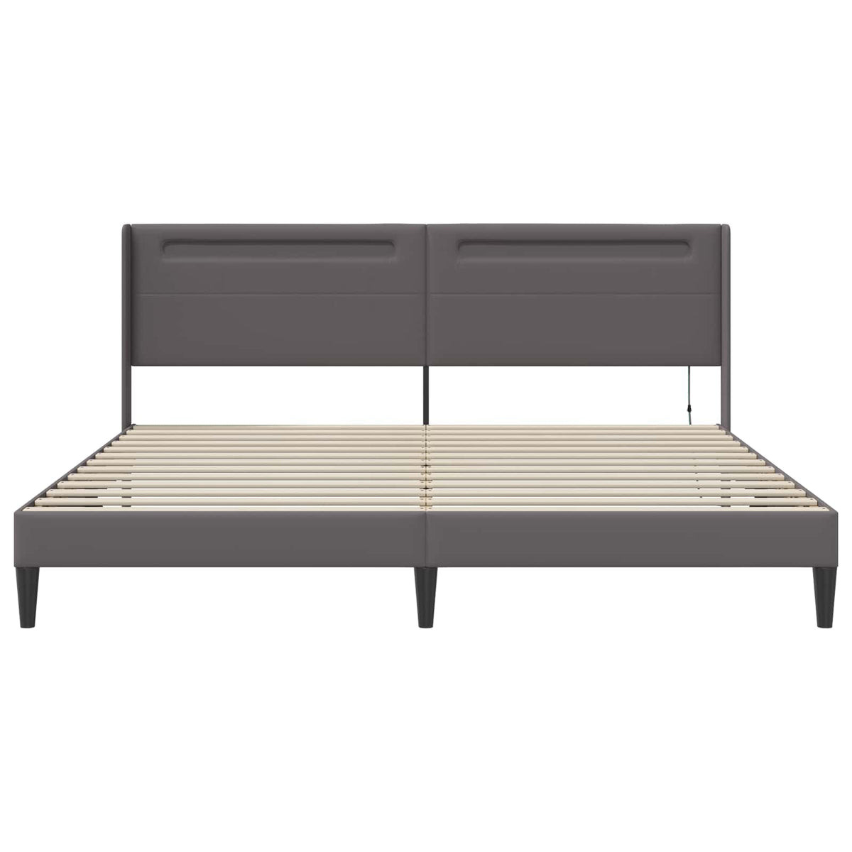 Krevetna konstrukcija Siva 200 x200 cm Umjetna koža