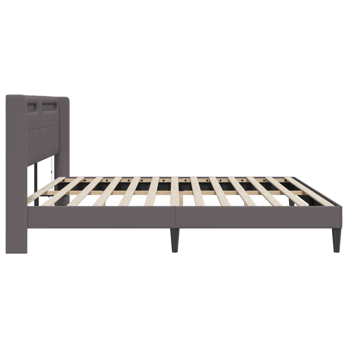Krevetna konstrukcija Siva 200 x200 cm Umjetna koža