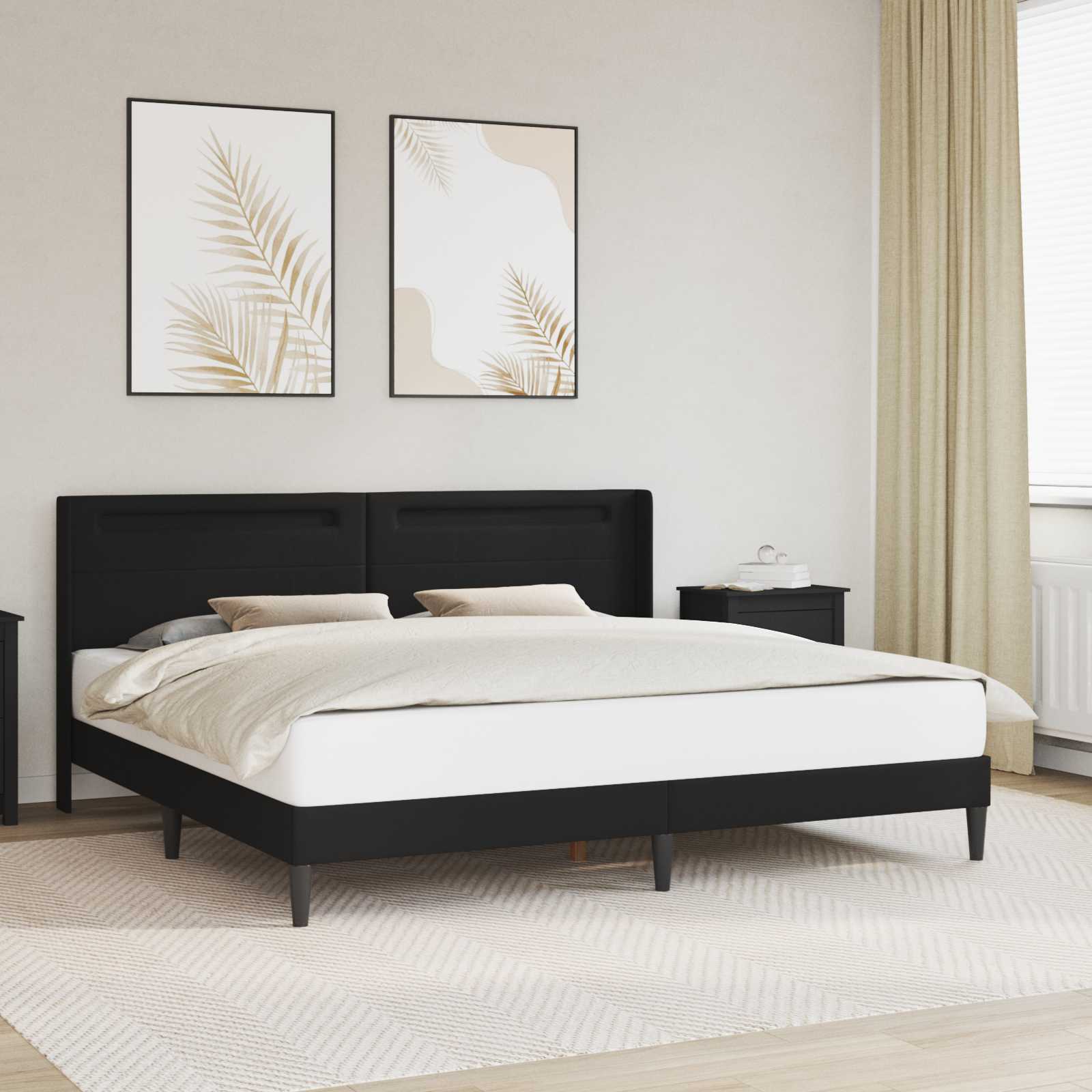 Krevetna konstrukcija Crna 200 x200 cm Umjetna koža