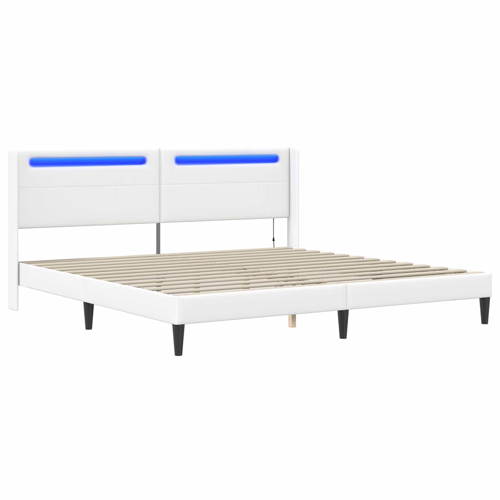 Krevetna konstrukcija Bijela 200 x200 cm Umjetna koža