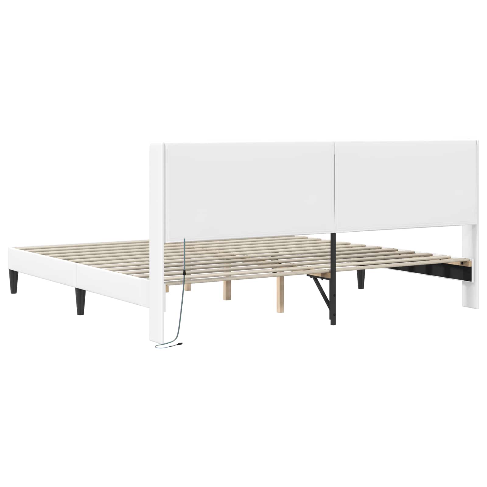 Krevetna konstrukcija Bijela 200 x200 cm Umjetna koža