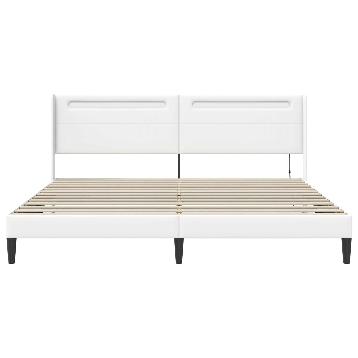 Krevetna konstrukcija Bijela 200 x200 cm Umjetna koža